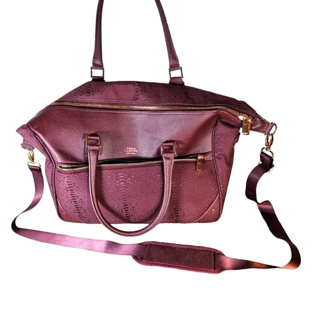 Vince Camuto Ameliah Weekend Duffle Bag in Burgundy